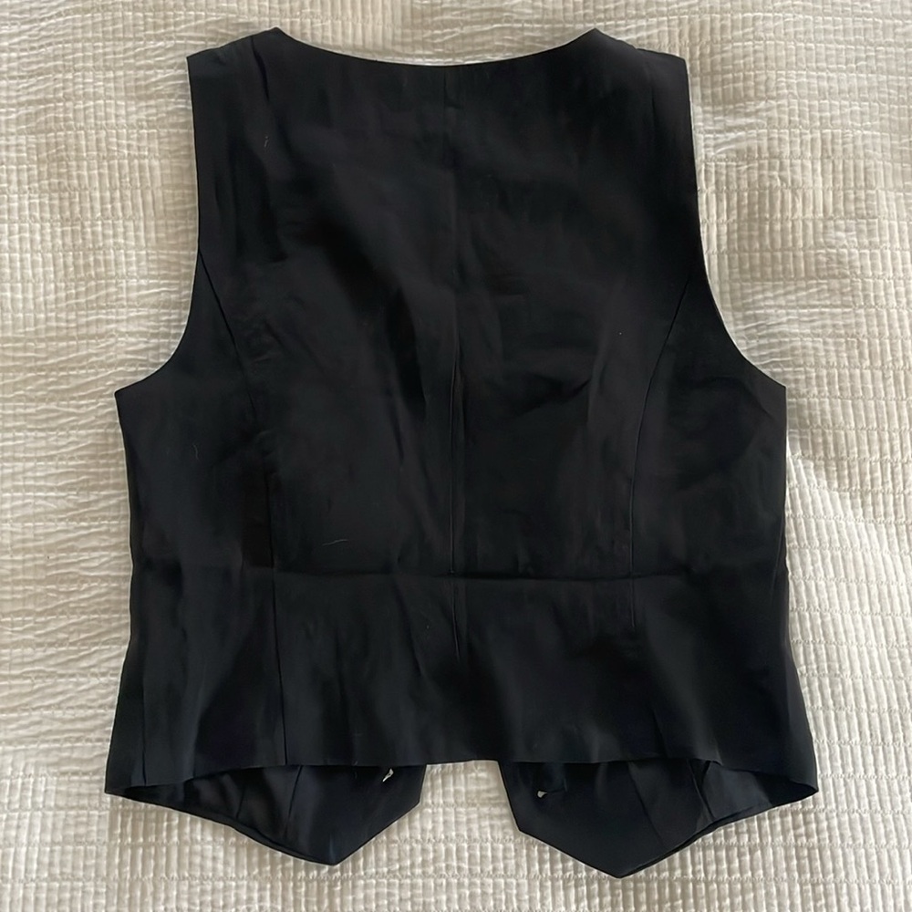 NWT Madewell sz 0 lined black vest single breasted - Picture 4 of 4